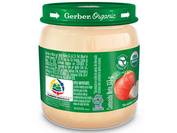 Compota GERBER® de manzana orgánica