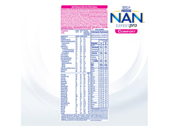 Tabla nutricional de NAN® 3 COMFORT