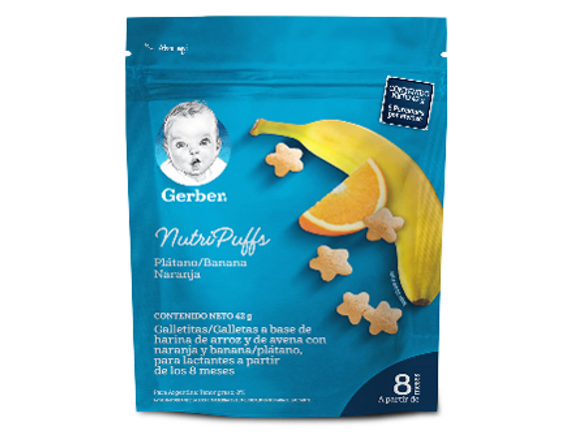 Snack de Cereal GERBER® Puffs Banana y Naranja